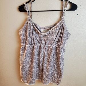 Y2K Aventura Babydoll Paisley Sleeveless  Tank Top Organic Cotton